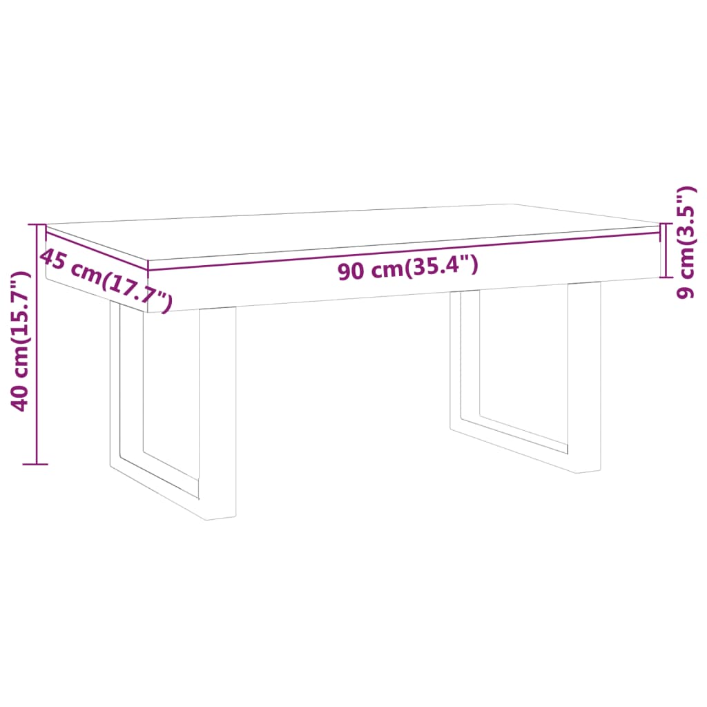 vidaXL Klubska mizica svetlo rjava in črna 90x45x40 cm MDF in železo