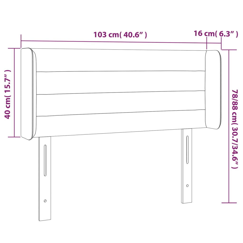 vidaXL LED posteljno vzglavje zeleno 103x16x78/88 cm blago