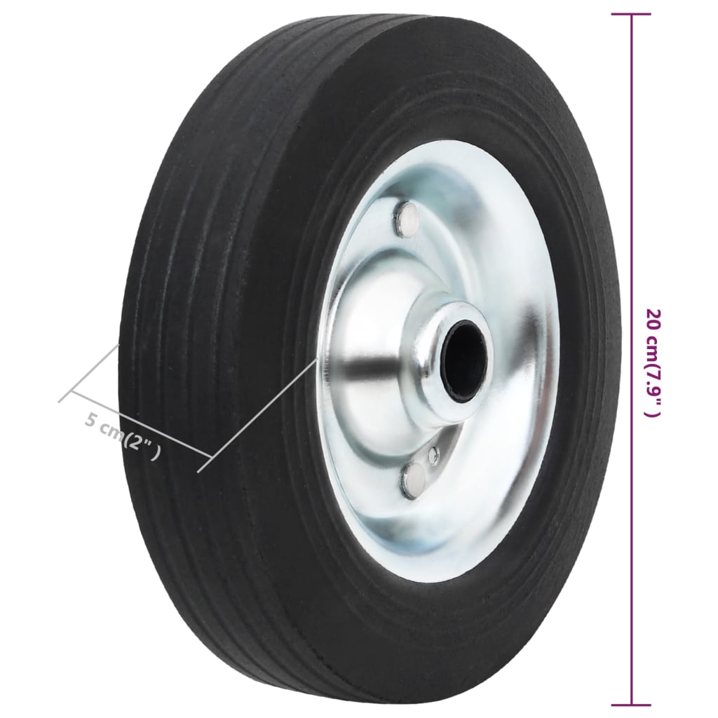 vidaXL Nadomestno kolo Ø20x5 cm trdna guma in jeklo