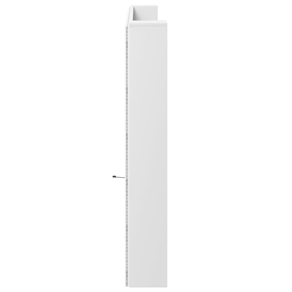 vidaXL Omarica za vzglavje postelje LED bela 220x16,5x103,5 cm