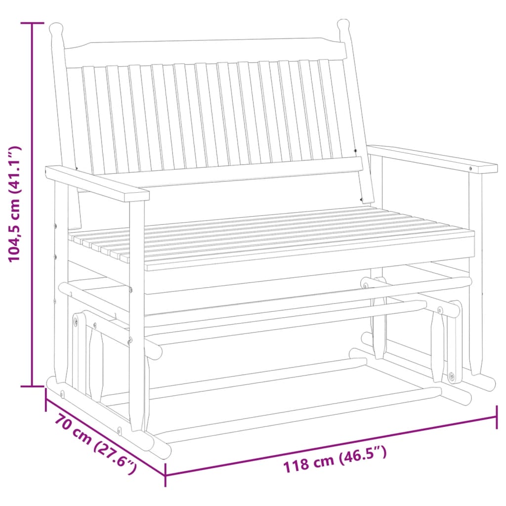 vidaXL Drsna klop rjava 118x70x104,5 cm trdna topolovina