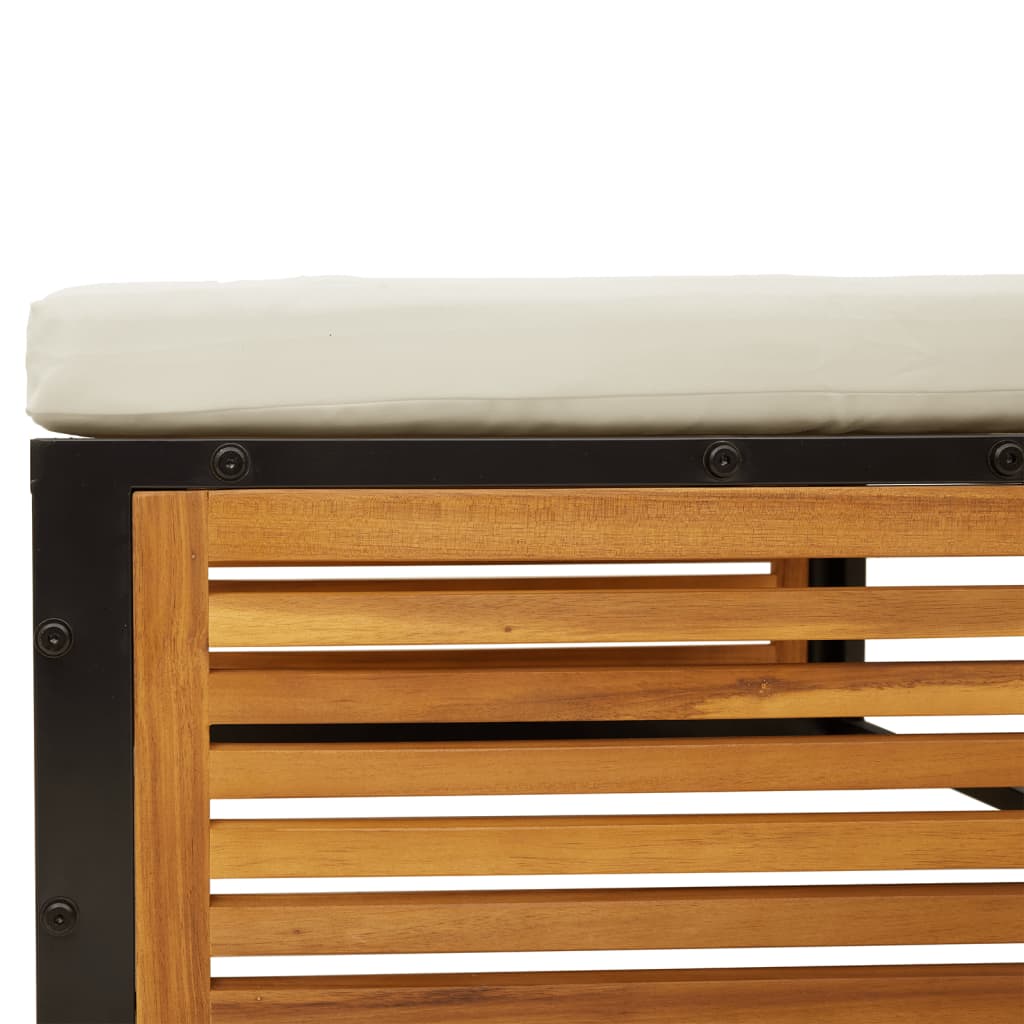 vidaXL Vrtni stolček z blazino 68x68x30 cm trden akacijev les