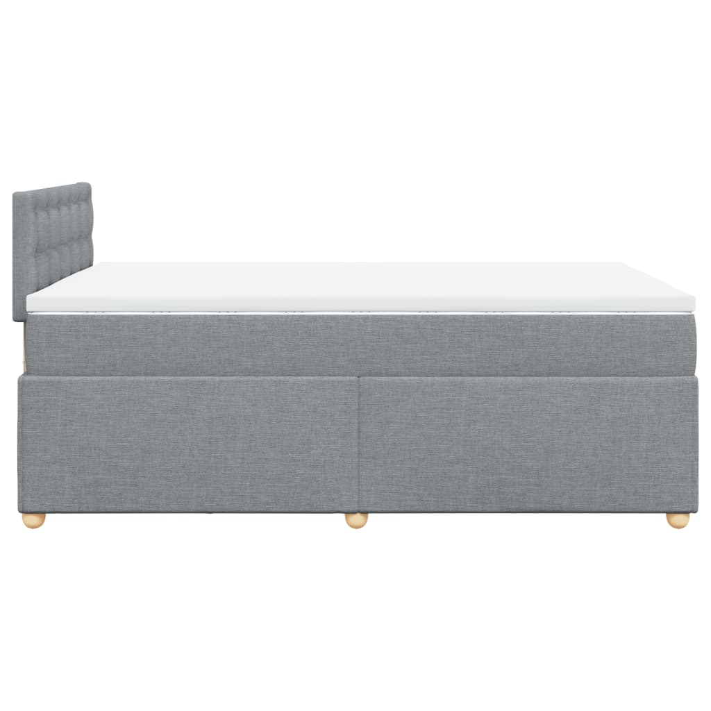 vidaXL Boxspring postelja z vzmetnico svetlo siva 120x190 cm blago