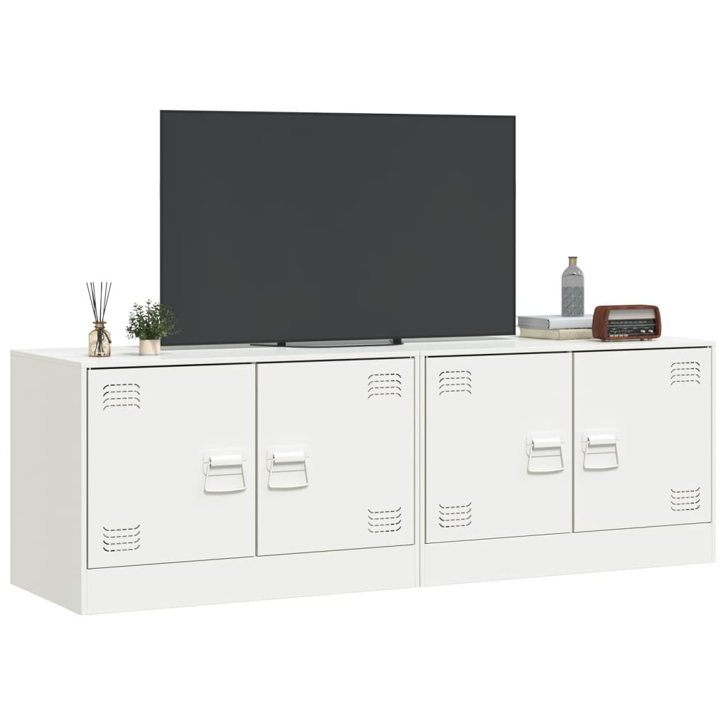 vidaXL TV omarica 2 kosa bela 67x39x44 cm jeklo