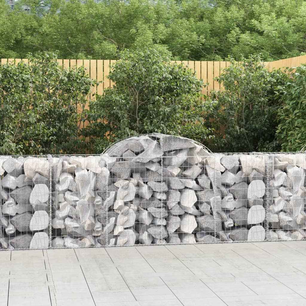 vidaXL Obokane gabion košare 4 kosi 200x50x80/100 cm pocinkano železo