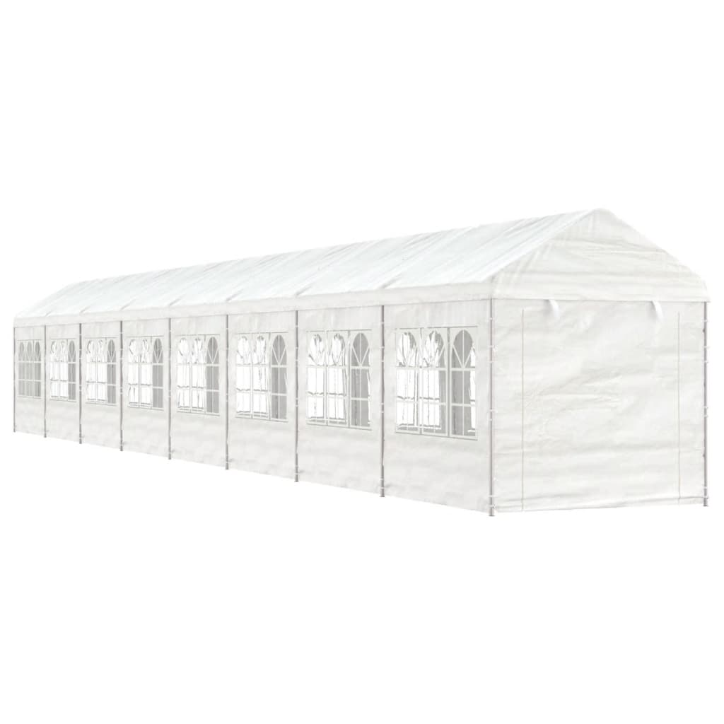 vidaXL Paviljon s streho bel 17,84x2,28x2,69 m polietilen