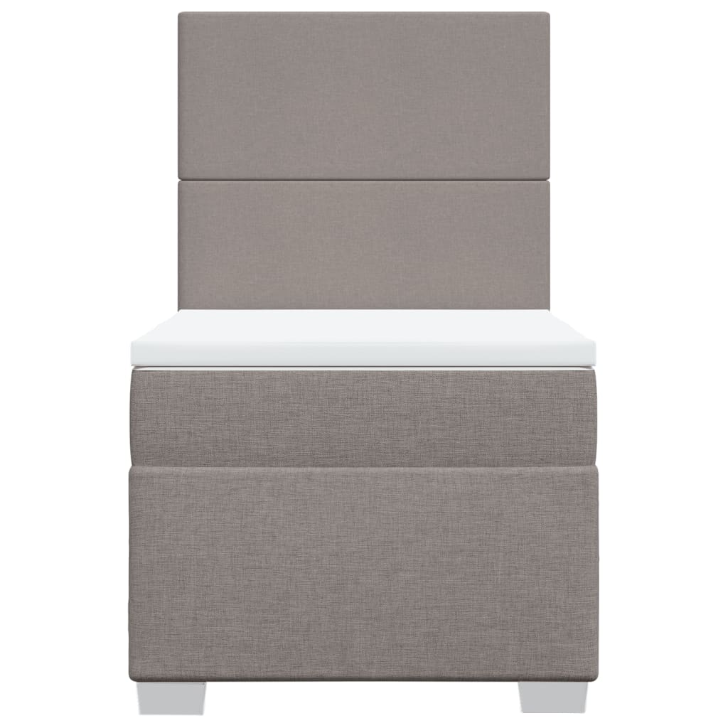 vidaXL Box spring postelja z vzmetnico taupe 100x200 cm blago