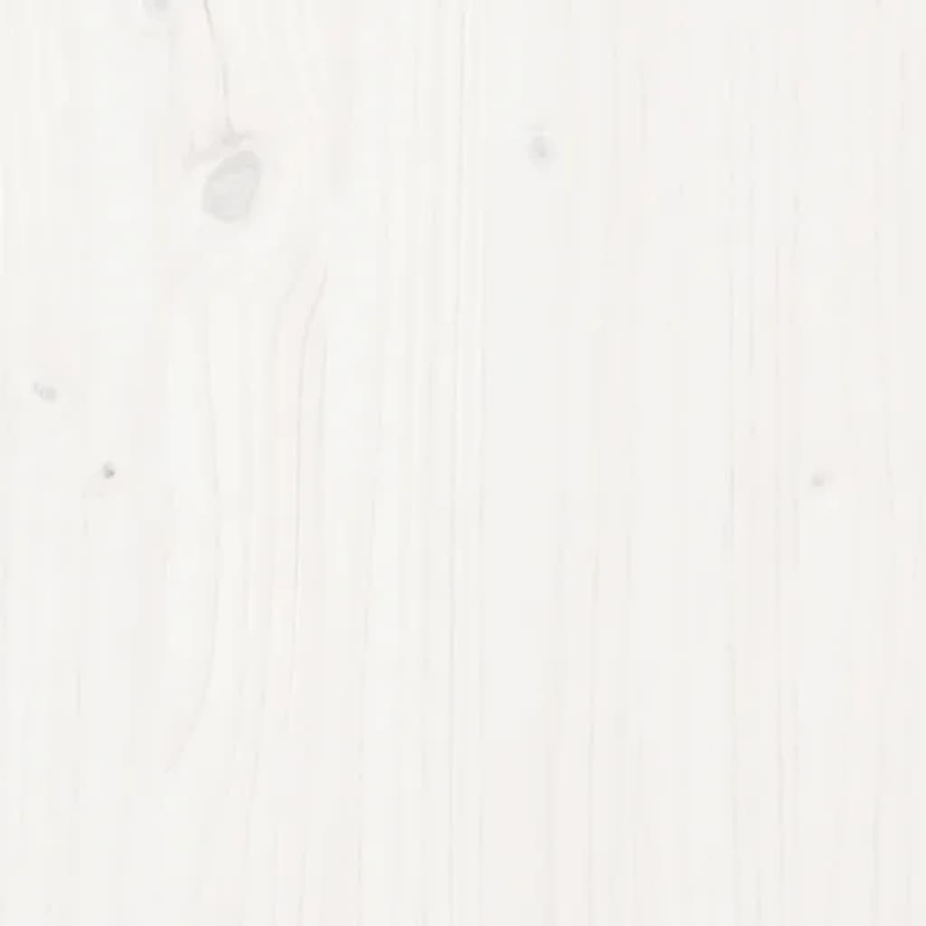 vidaXL Posteljni okvir z vzglavjem bel 160x200 cm trden les