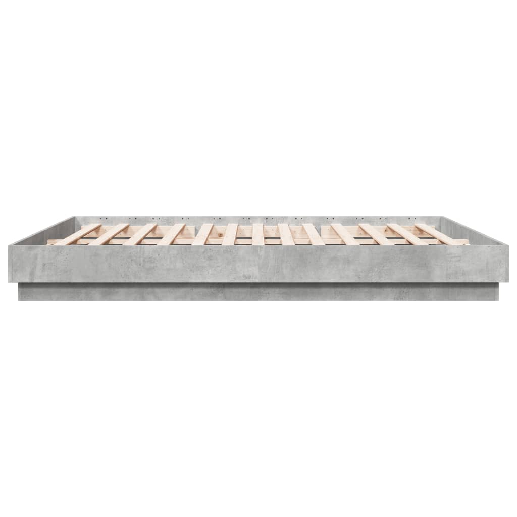 vidaXL Posteljni okvir betonsko siv 180x200 cm inženirski les
