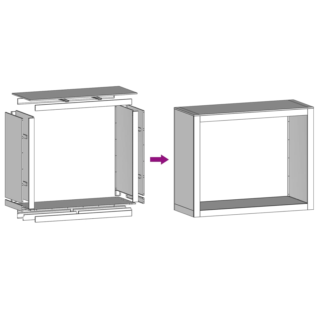 vidaXL Stojalo za drva črno 100x40x80 cm jeklo