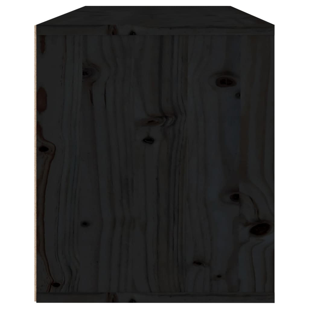 vidaXL Stenska omarica črna 80x30x35 cm trdna borovina