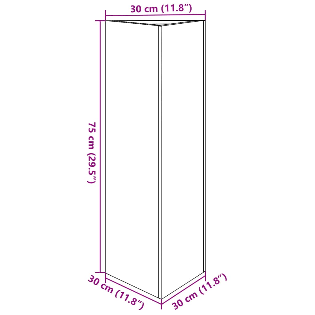 vidaXL Vrtno korito bela trikotna 30x26x75 cm jeklo