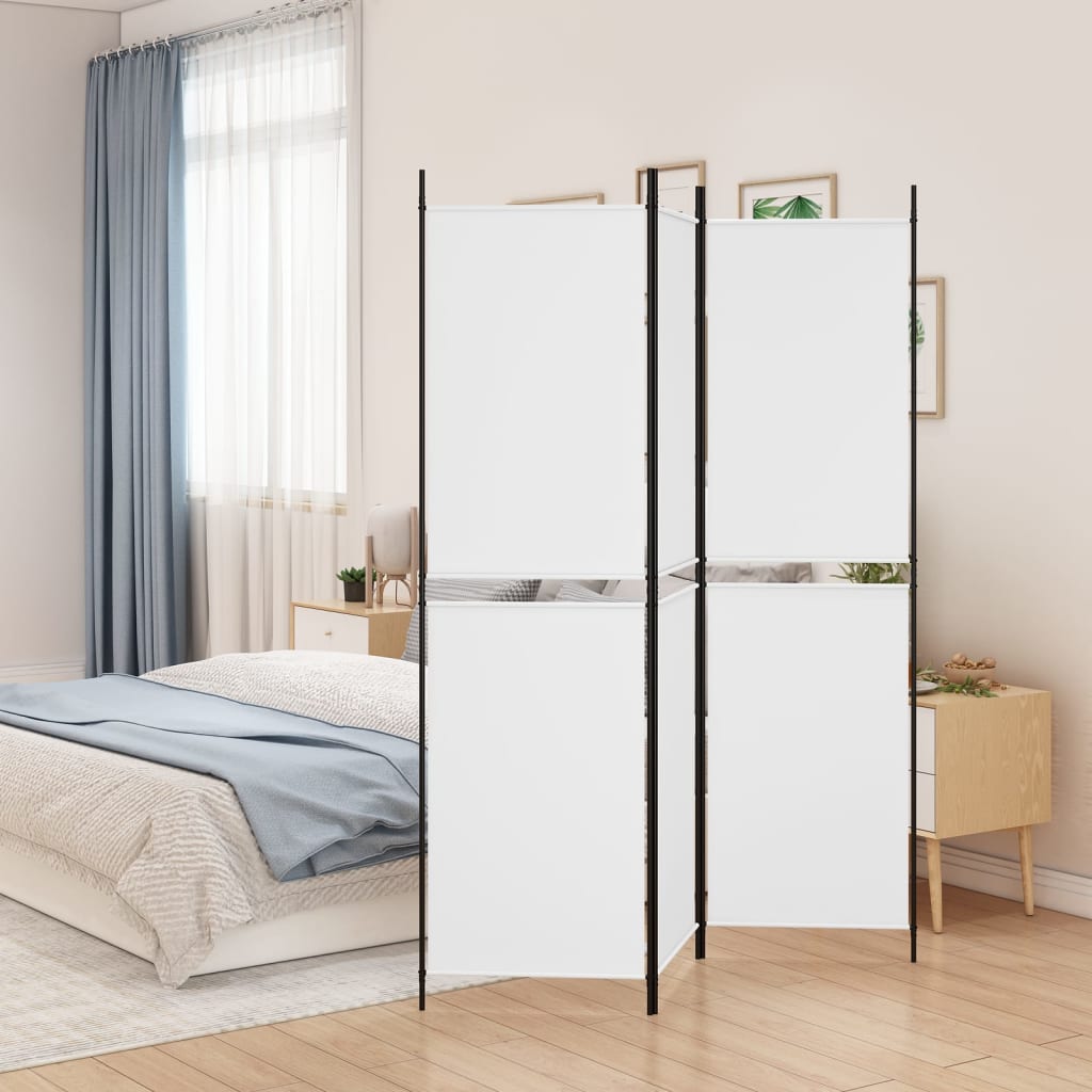 vidaXL Paravan 3-delni bel 150x200 cm blago