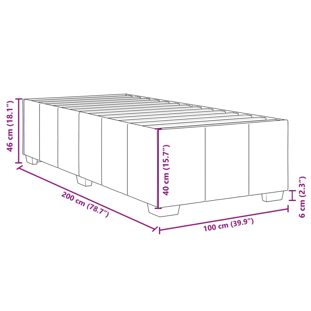 vidaXL Posteljni okvir brez vzmetnice temno rjav 100x200 cm blago