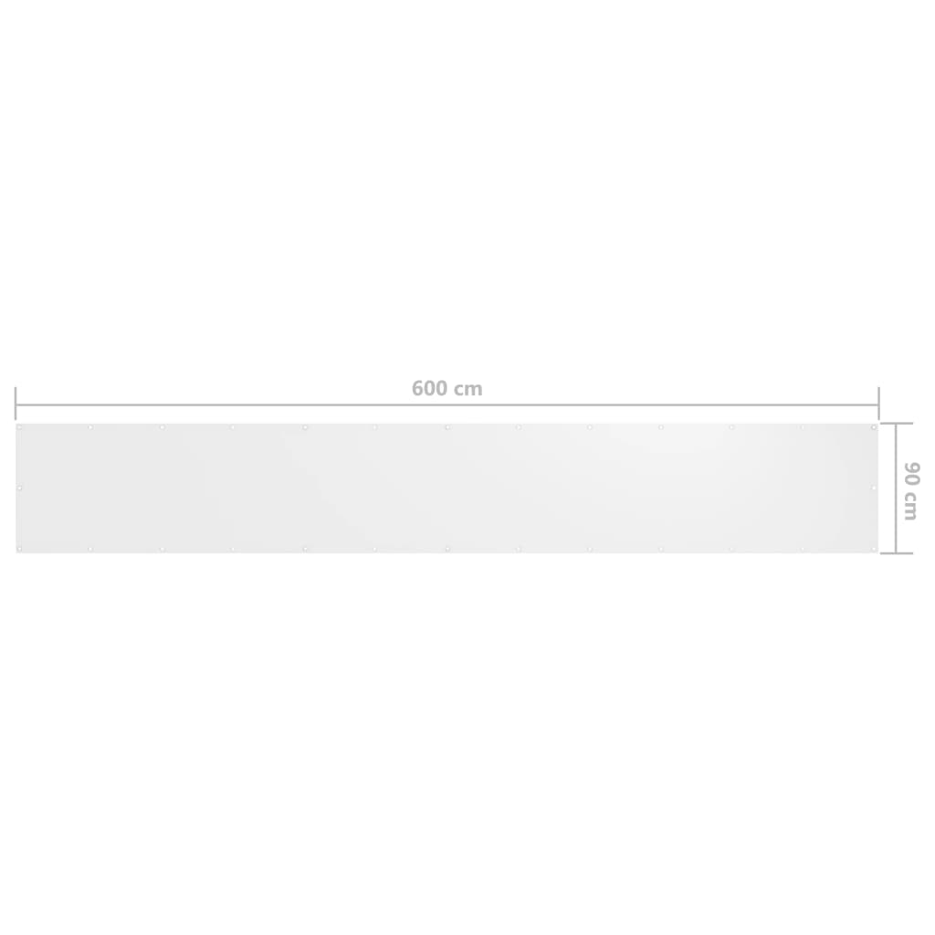 vidaXL Balkonsko platno belo 90x600 cm oksford blago
