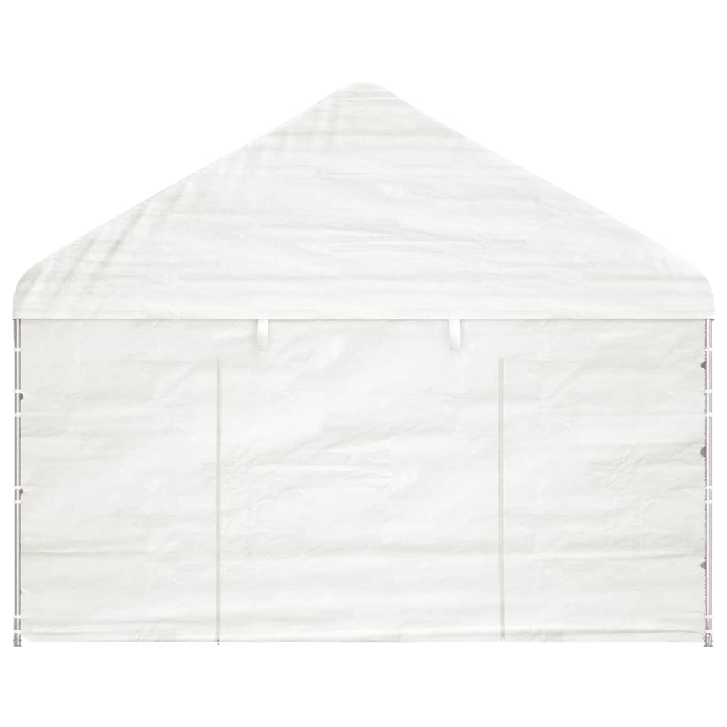 vidaXL Paviljon s streho bel 13,38x4,08x3,22 m polietilen