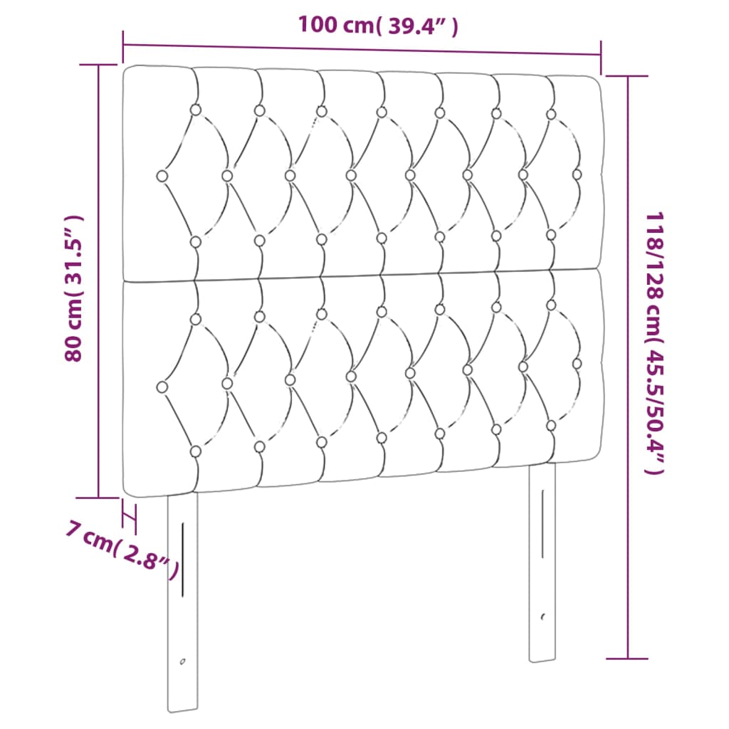 vidaXL Posteljno vzglavje 2 kosa modro 100x7x78/88 cm blago