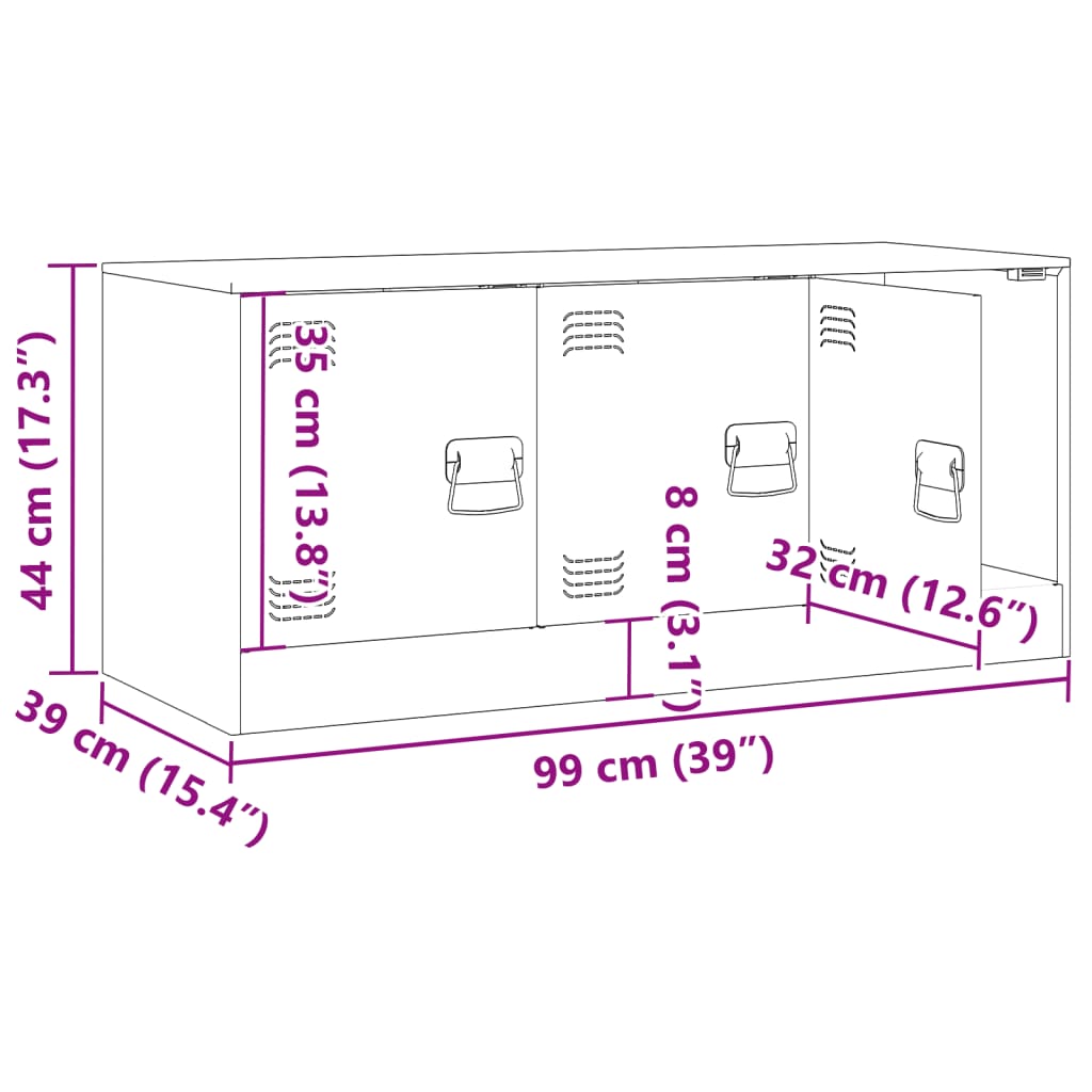 vidaXL TV omarica olivno zelena 99x39x44 cm jeklo