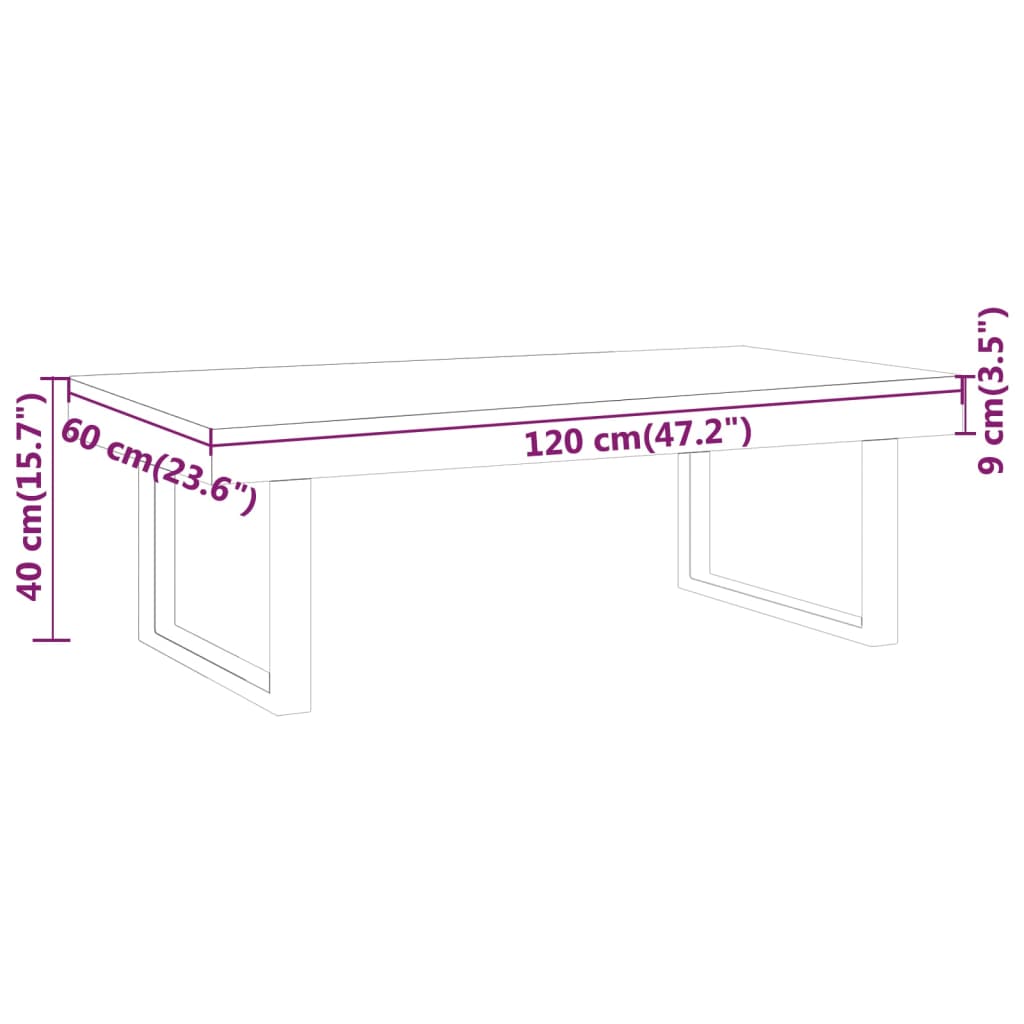 vidaXL Klubska mizica temno rjava in črna 120x60x40 cm MDF in železo