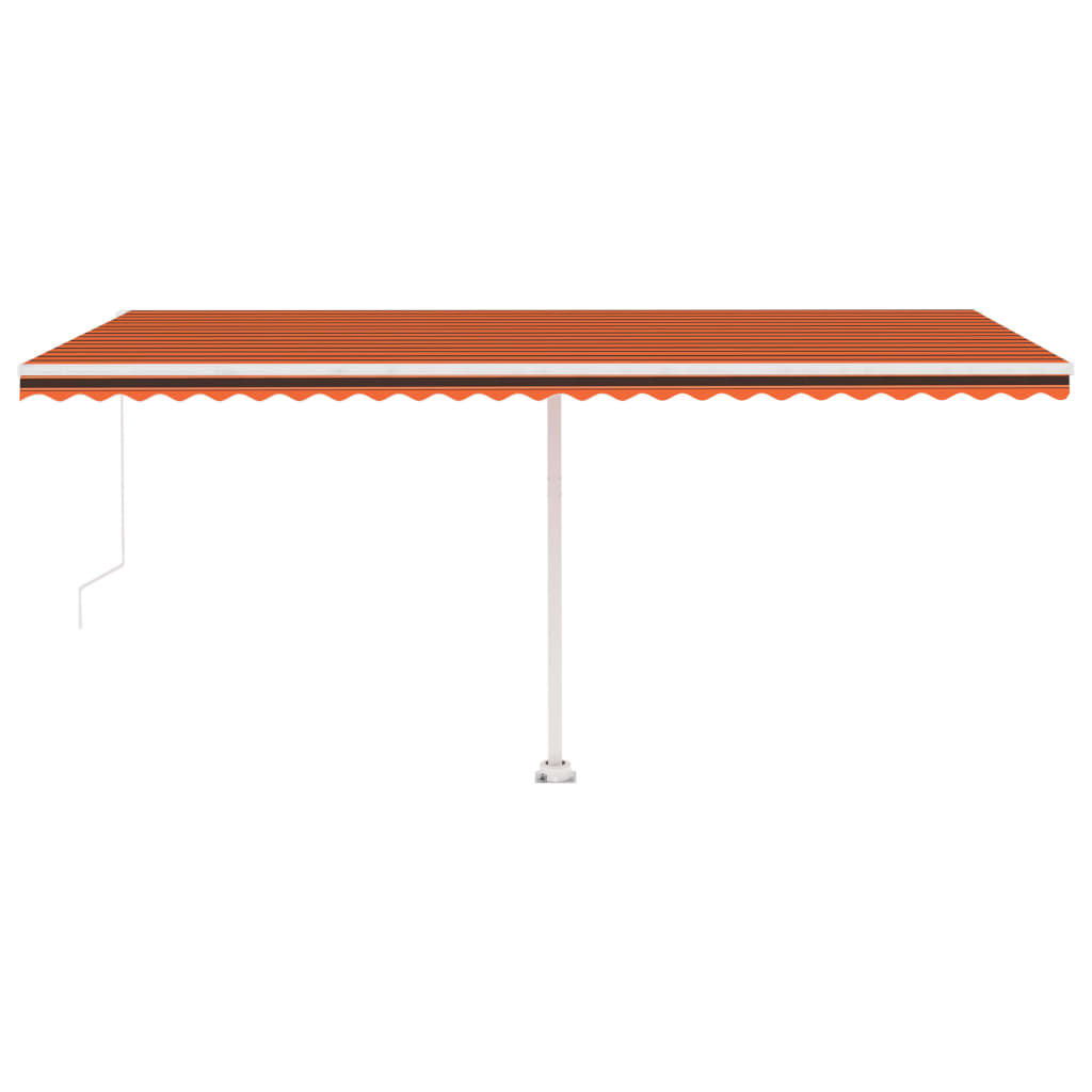 vidaXL Prostostoječa ročno zložljiva tenda 500x300 cm oranžna/rjava