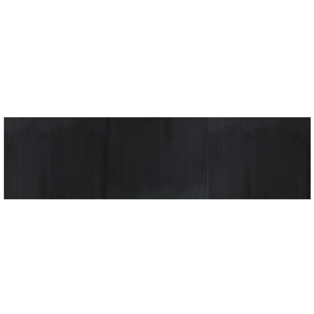 vidaXL Preproga pravokotna črna 80x300 cm bambus