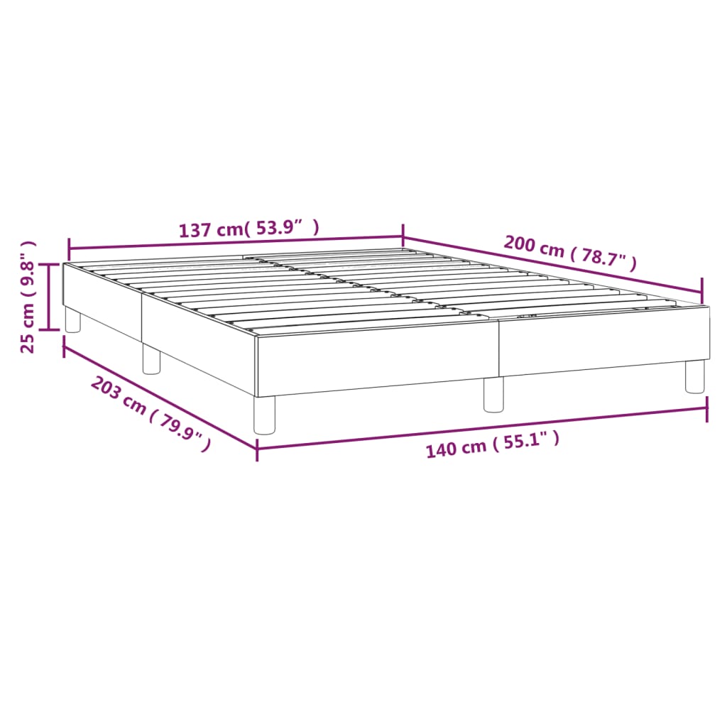 vidaXL Posteljni okvir krem 140x200 cm blago