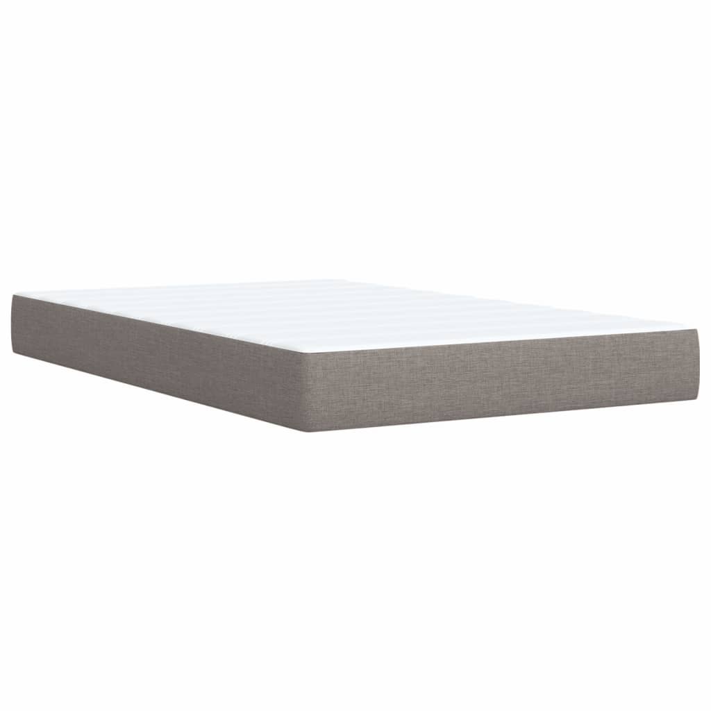 vidaXL Box spring postelja z vzmetnico taupe 120x200 cm blago