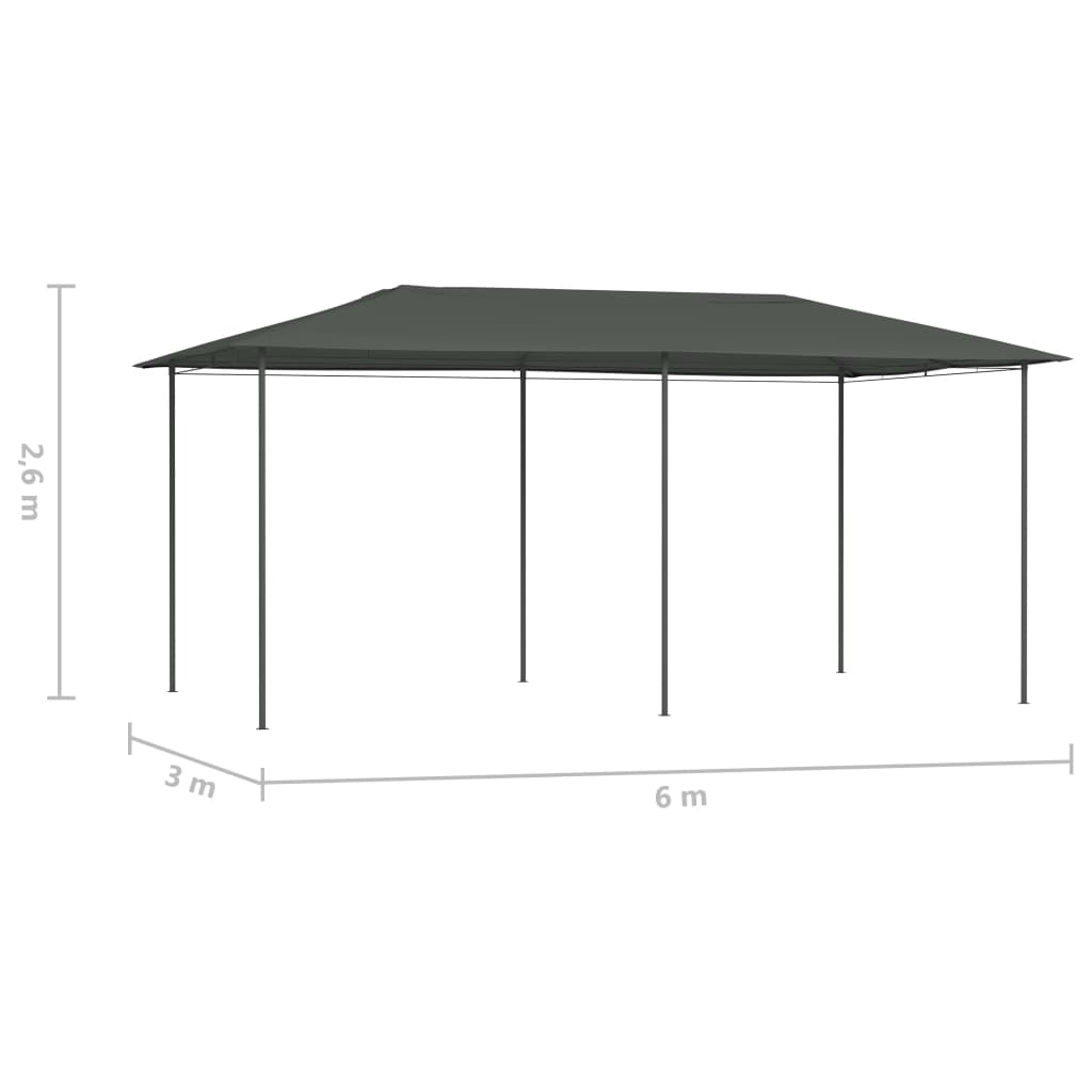 vidaXL Paviljon 2,98x5,3x2,59 m antraciten 160 g/m²