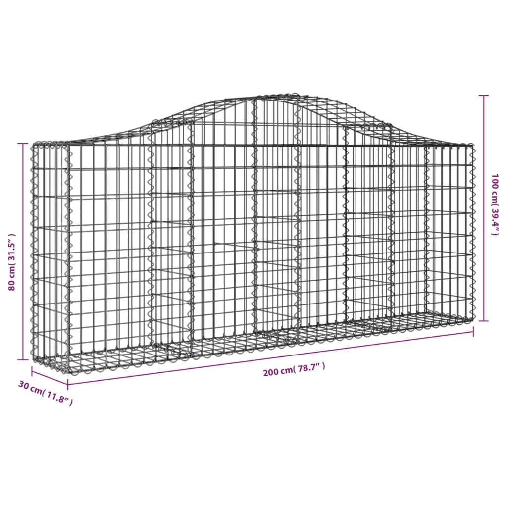 vidaXL Obokana gabonska košara 200x30x80/100 cm pocinkano železo