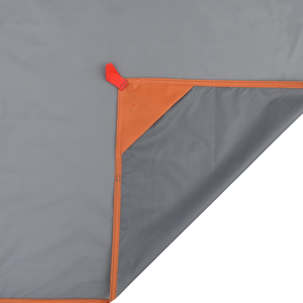 vidaXL Piknik odeja z zatiči siva in oranžna 205x155 cm