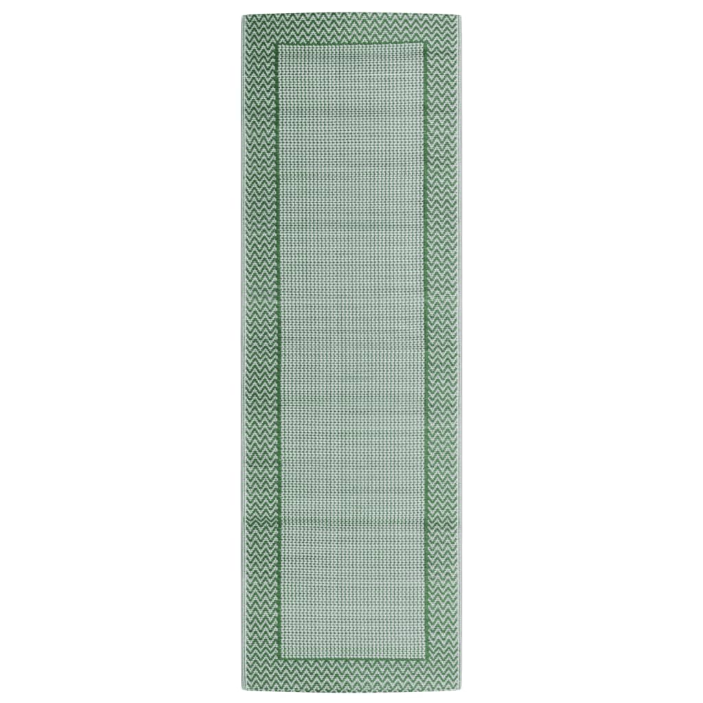 vidaXL Zunanja preproga zelena 80x250 cm PP