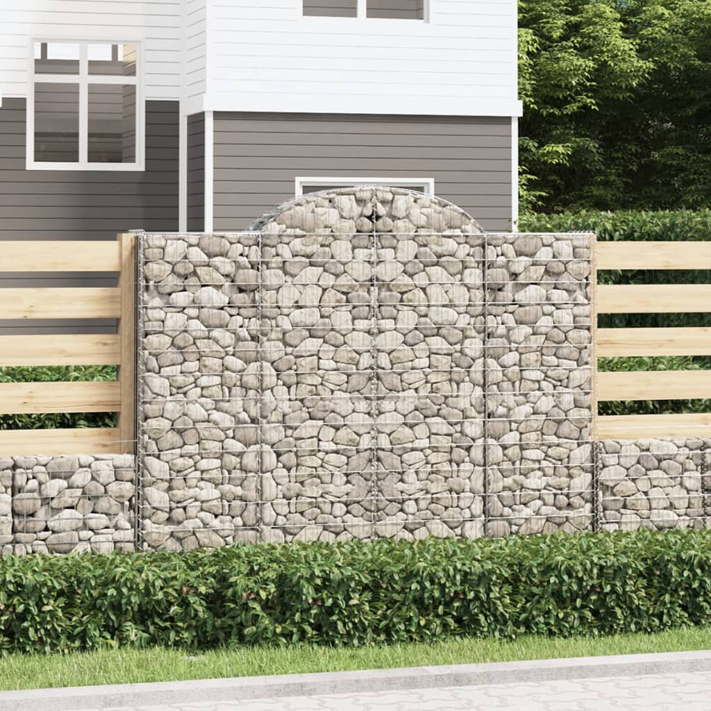 vidaXL Obokane gabion košare 3 kosi 200x30x160/180 cm pocinkano železo