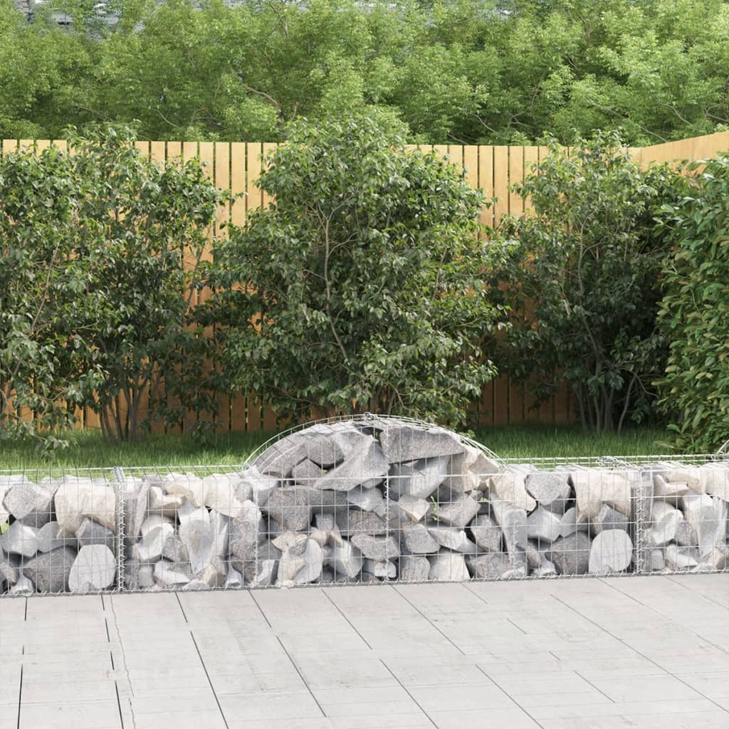 vidaXL Obokane gabion košare 12 kosov 200x50x40/60 cm pocinkano železo