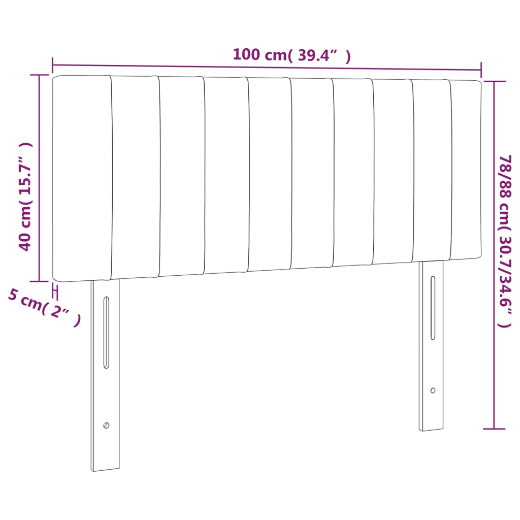 vidaXL Posteljno vzglavje modro 100x5x78/88 cm blago