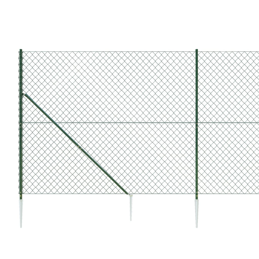 vidaXL Žična ograja s konicami za postavitev zelena 2x25 m