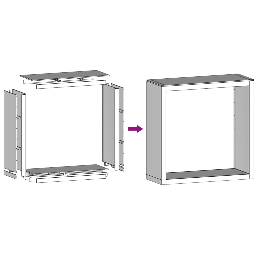 vidaXL Stojalo za drva antracitno 100x40x100 cm jeklo