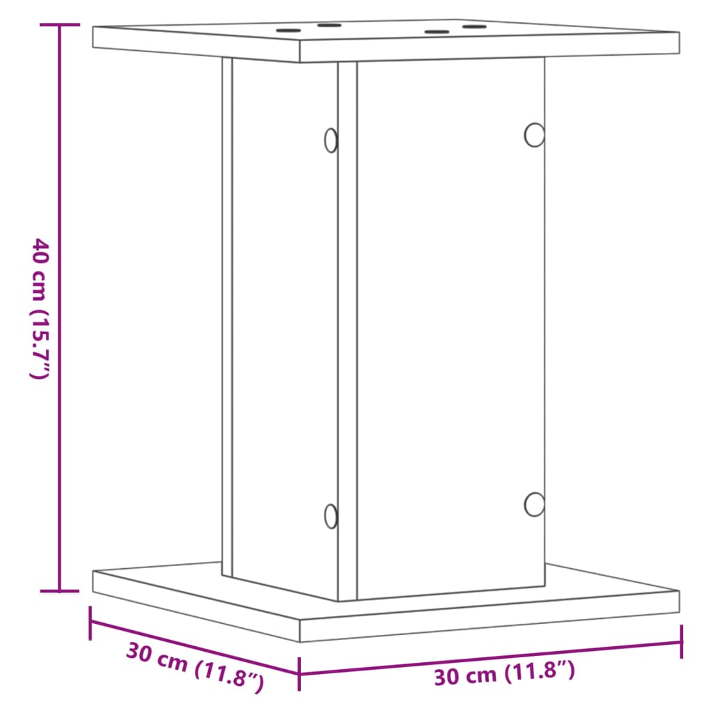 vidaXL Stojalo za zvočnike 2 kosa betonsko sivo 30x30x40 cm inž. les