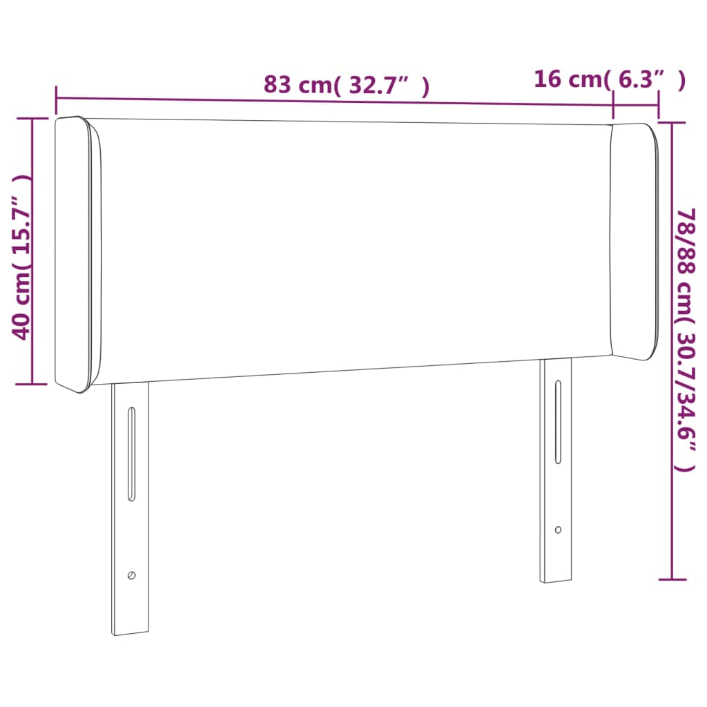 vidaXL LED posteljno vzglavje svetlo sivo 83x16x78/88 cm žamet