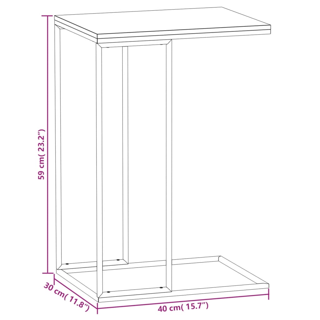 vidaXL Klubska mizica črna 40x30x59 cm konstruiran les