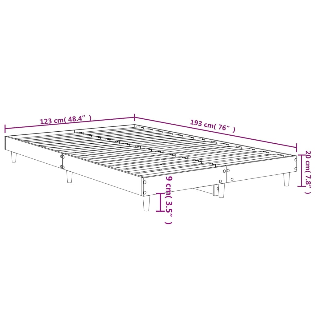 vidaXL Posteljni okvir rjav hrast 120x190 cm inženirski les