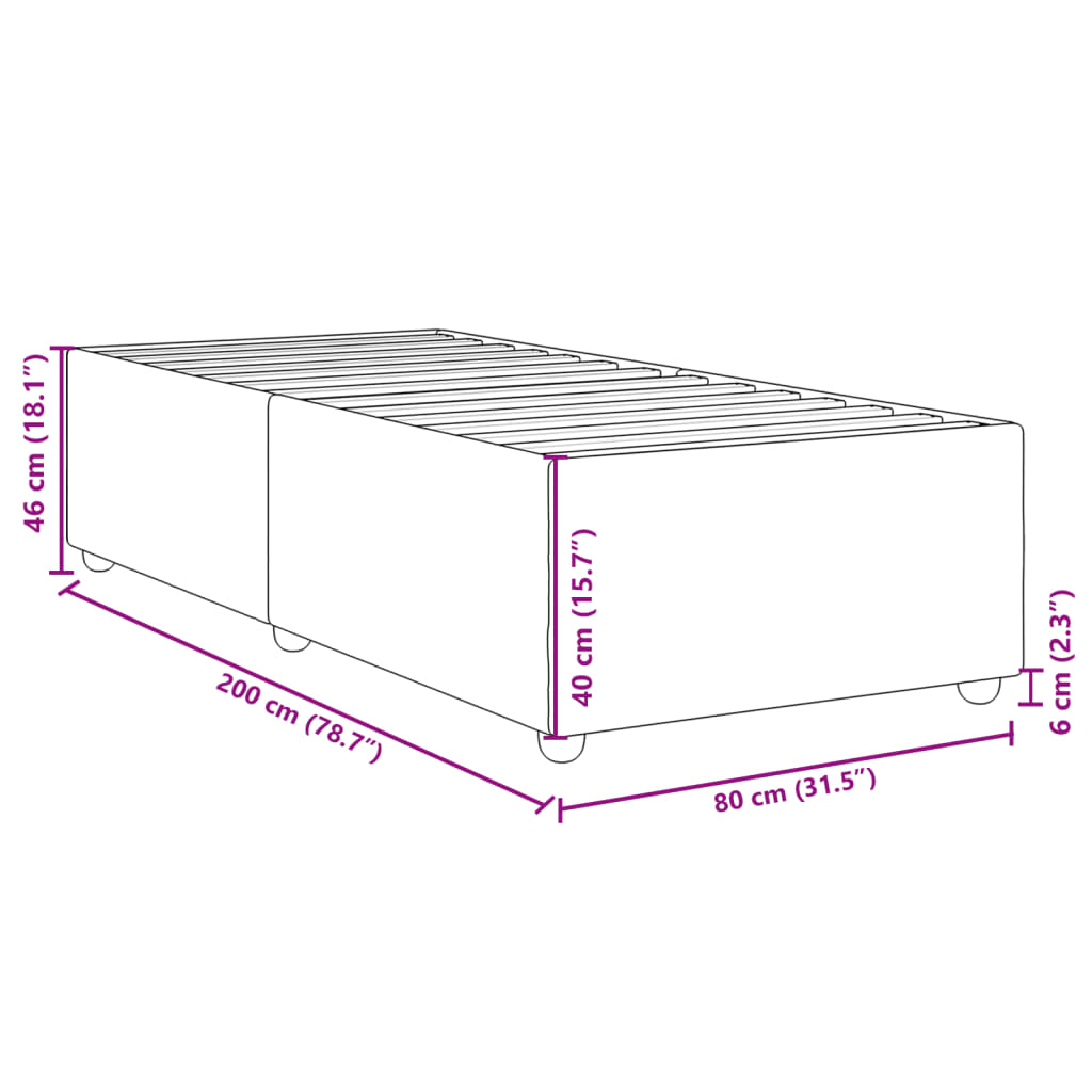 vidaXL Posteljni okvir črn 80x200 cm blago