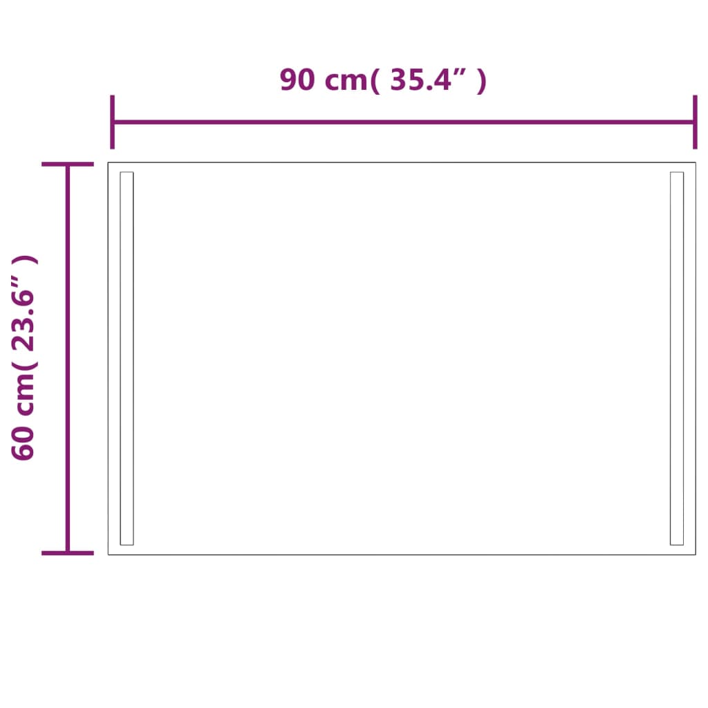 vidaXL LED kopalniško ogledalo 60x90 cm