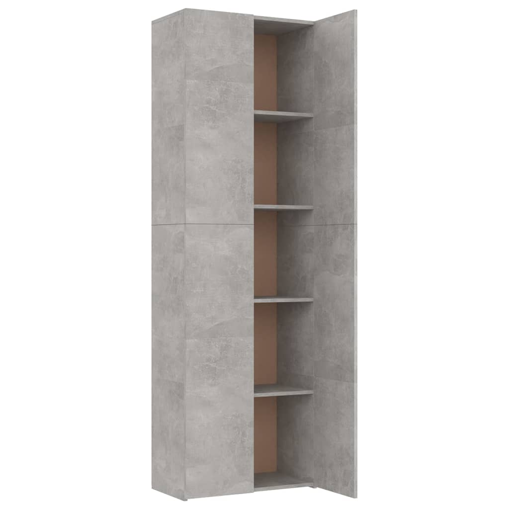 vidaXL Pisarniška omara betonsko siva 60x32x190 cm iverna plošča
