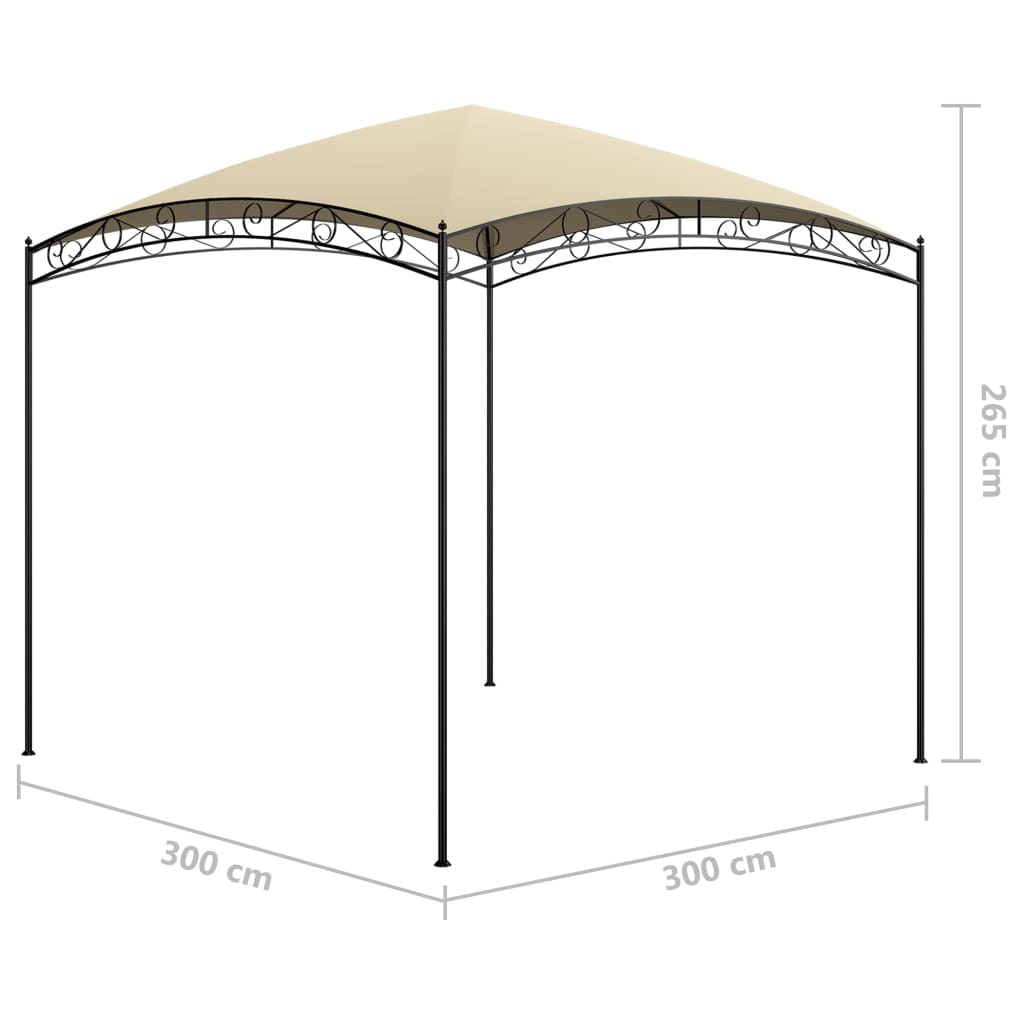 vidaXL Paviljon 3x4x2,65 m taupe barve 180 g/m²