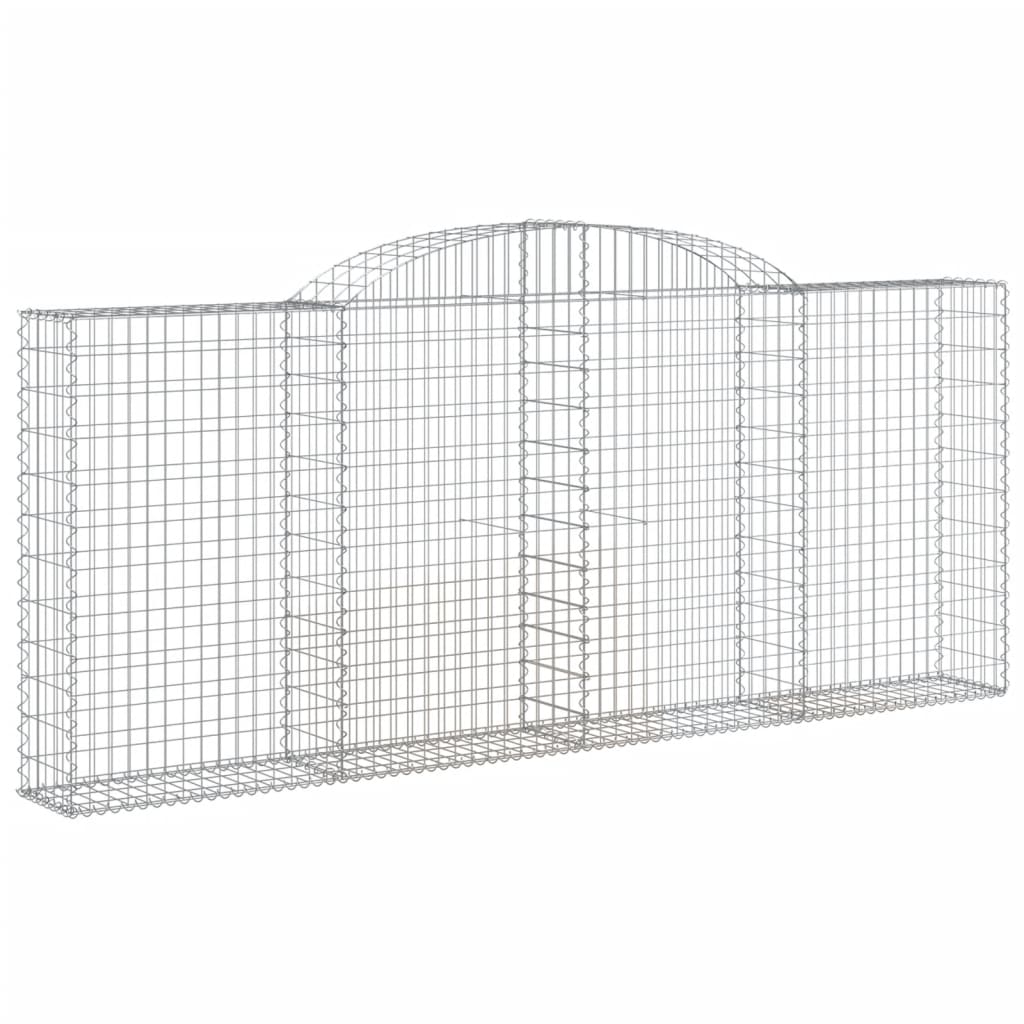 vidaXL Obokane gabion košare 7 kosa 300x30x120/140 cm pocinkano železo