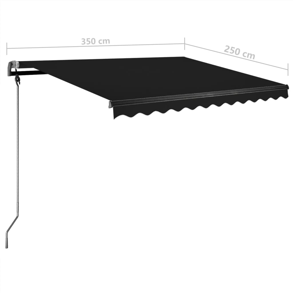 vidaXL Prostostoječa ročna zložljiva tenda 350x250 cm antracitna