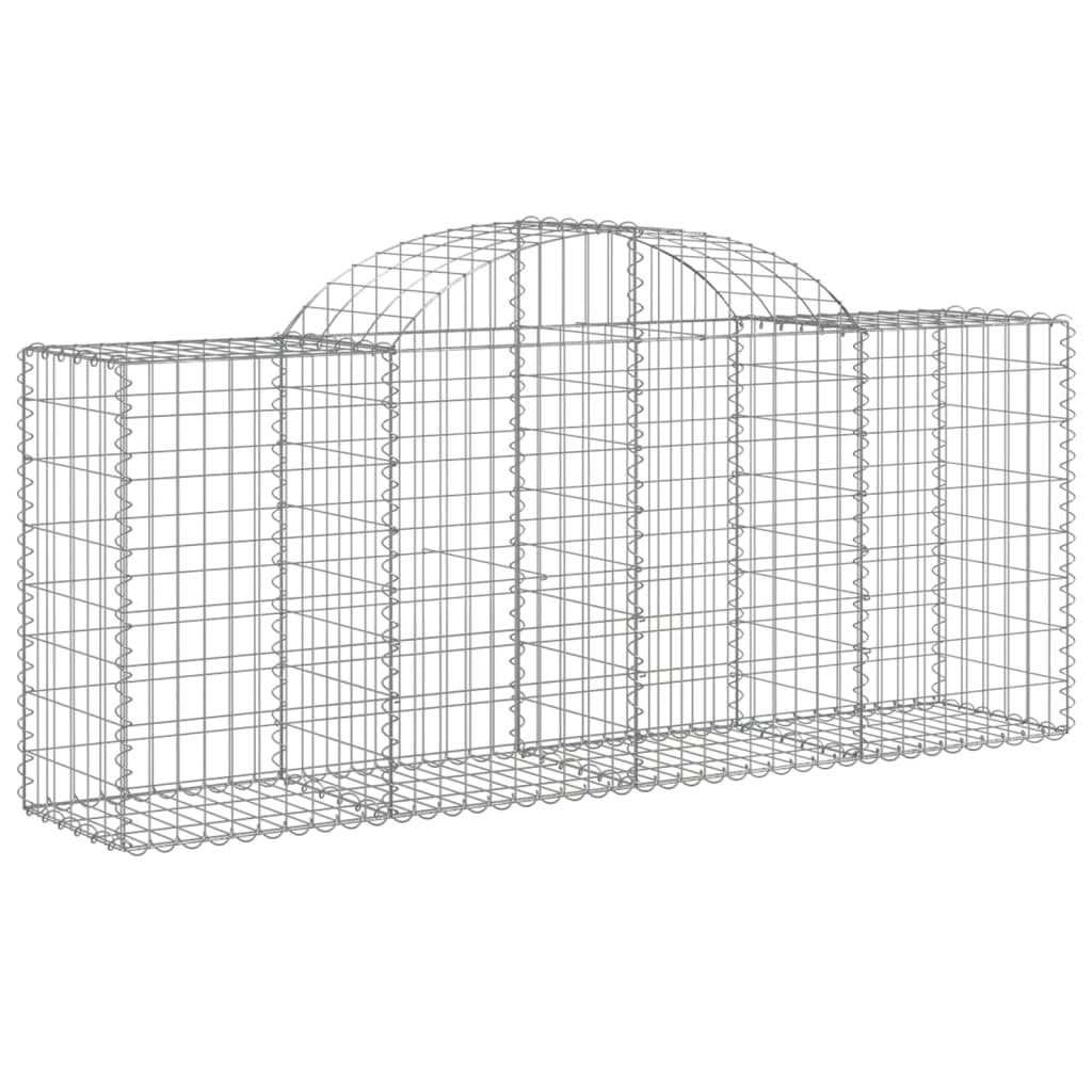 vidaXL Obokane gabion košare 2 kosa 200x50x80/100 cm pocinkano železo