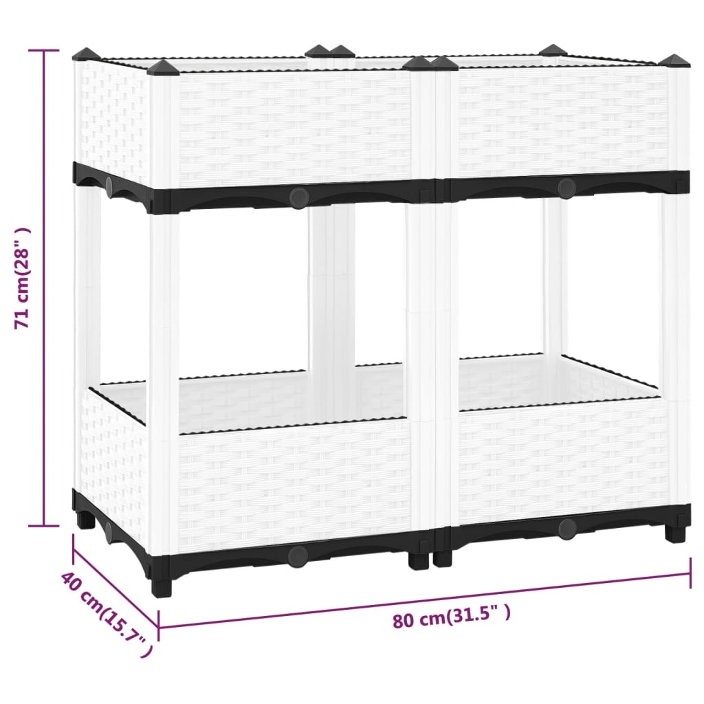 vidaXL Visoka greda 80x40x71 cm polipropilen