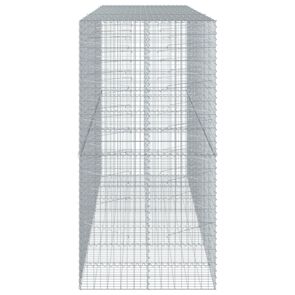 vidaXL Gabionska košara s pokrovom 350x100x200 cm pocinkano železo