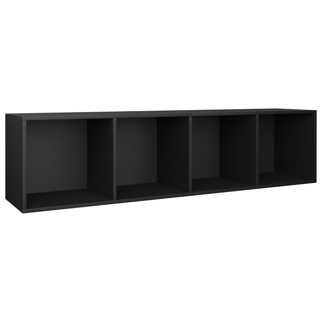 vidaXL Knjižna / TV omara črna 36x30x143 cm iverna plošča